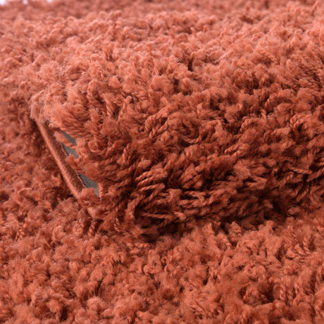 Terracotta 9' x 12' Solid Shag Rectangle Area Rug Thick Soft Touch Fluffy & Plush Shaggy Pile Durable Minimalist Carpet for Classic Interior Design for Sale at Rug Engine