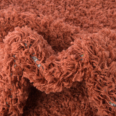 Terracotta 5' 3 x 8' Solid Shag Rectangle Area Rug Thick Soft Touch Fluffy & Plush Shaggy Pile Discounted Clearance Final Sale