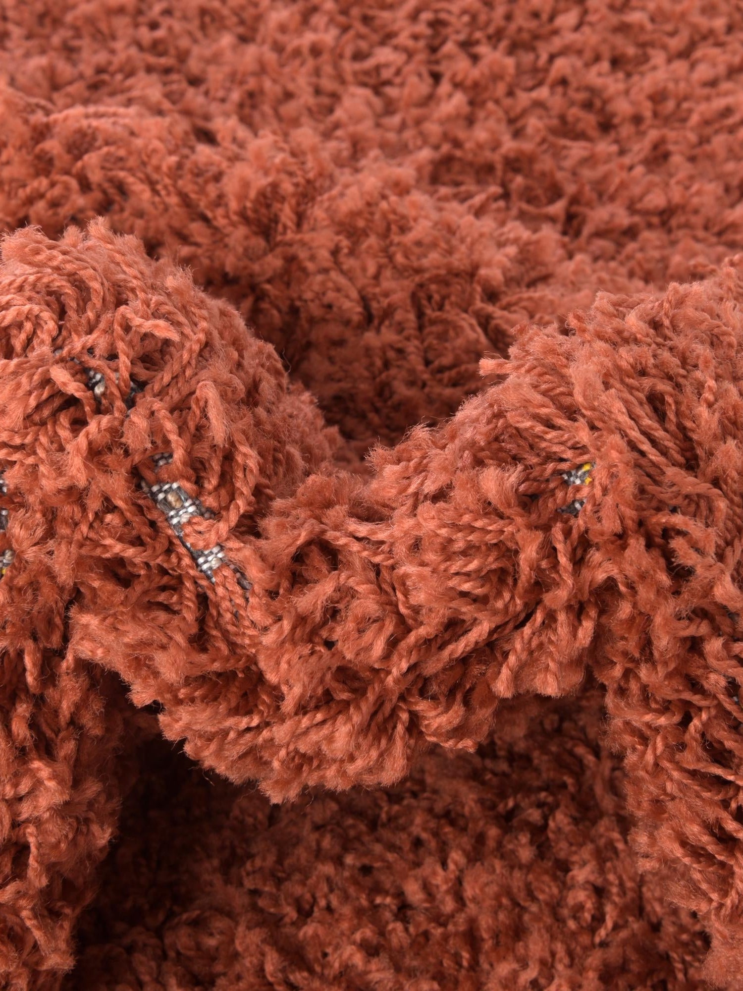 Terracotta 7' 1 x 10' Solid Shag Rectangle Area Rug Thick Soft Touch Fluffy & Plush Shaggy Pile