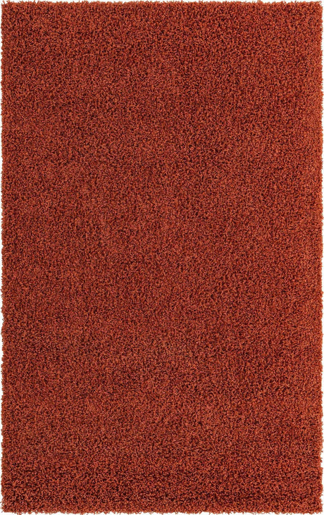 Terracotta 5' 1 x 8' Solid Shag Rectangle Rug