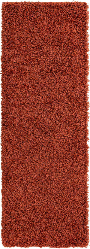 Terracotta 2' 2 x 6' 5 Solid Shag Runner Rug