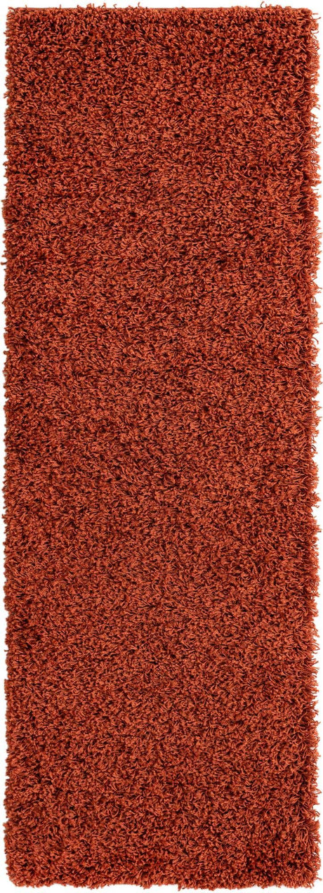 Terracotta 2' 2 x 6' 5 Solid Shag Runner Rug
