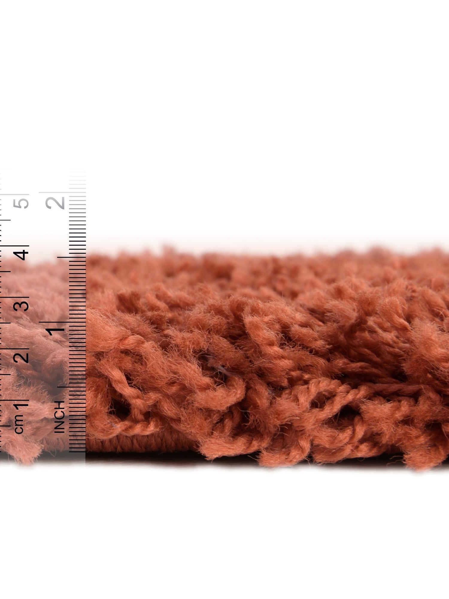 Terracotta 6' 1 x 6' 1 Solid Shag Round Area Rug Thick Soft Touch Fluffy & Plush Shaggy Pile