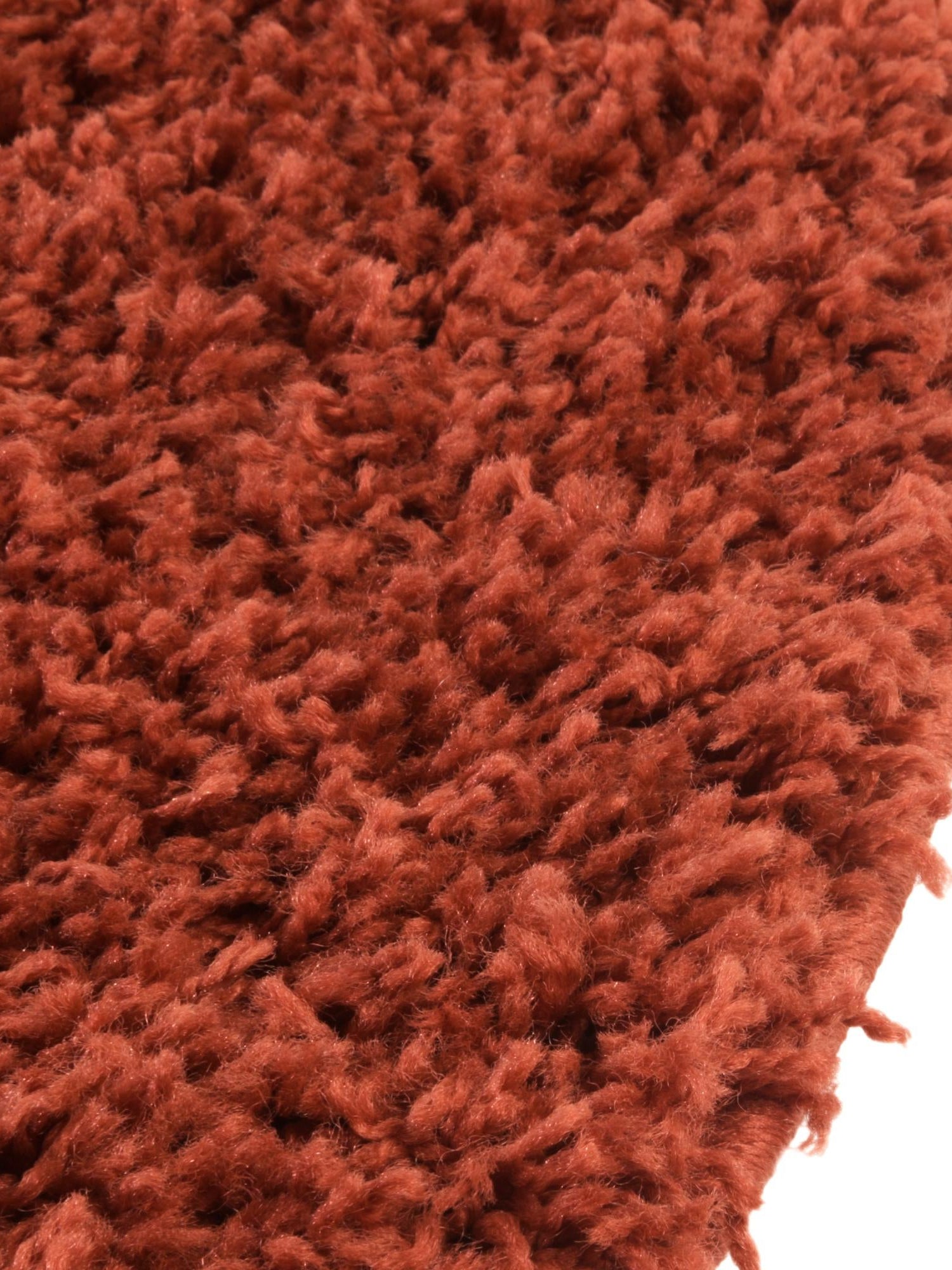 Terracotta 6' 1 x 6' 1 Solid Shag Round Area Rug Thick Soft Touch Fluffy & Plush Shaggy Pile