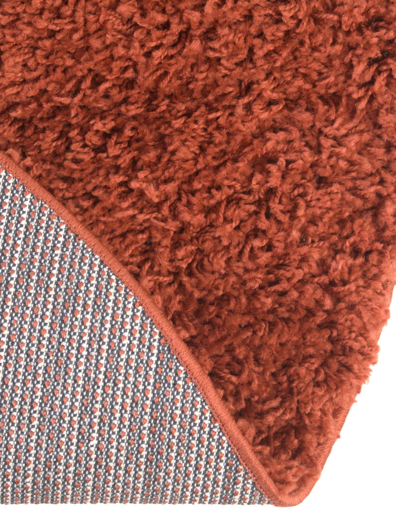 Terracotta 7' 10 x 7' 10 Solid Shag Round Area Rug Thick Soft Touch Fluffy & Plush Shaggy Pile Durable Minimalist Carpet for Classic Interior Design for Sale at Rug Engine