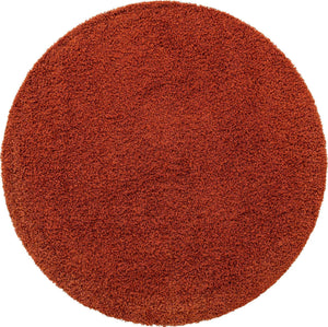 Terracotta 6' 1 x 6' 1 Solid Shag Round Rug