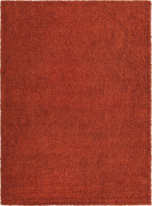 Terracotta 9' x 12' Solid Shag Rectangle Area Rug Thick Soft Touch Fluffy & Plush Shaggy Pile