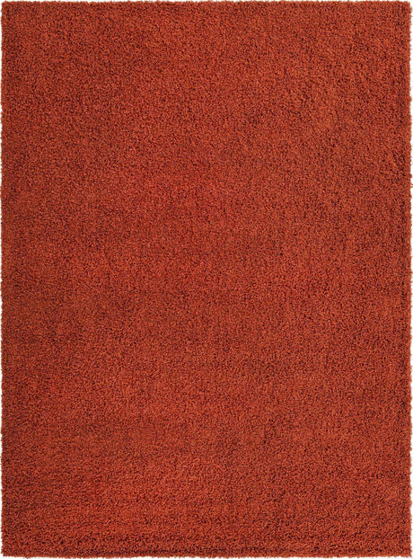 Terracotta 9' x 12' Solid Shag Rectangle Area Rug Thick Soft Touch Fluffy & Plush Shaggy Pile