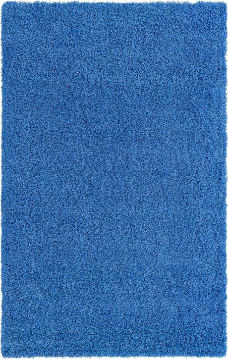 Periwinkle Blue 5' 3 x 8' Solid Shag Rectangle Area Rug Thick Soft Touch Fluffy & Plush Shaggy Pile