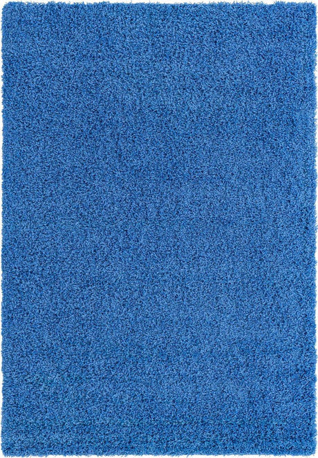 Periwinkle Blue 6' 1 x 9' Solid Shag Rectangle Area Rug Thick Soft Touch Fluffy & Plush Shaggy Pile