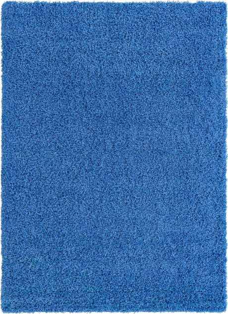 Periwinkle Blue 7' 1 x 10' Solid Shag Rectangle Area Rug Thick Soft Touch Fluffy & Plush Shaggy Pile