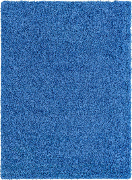 Periwinkle Blue 7' 10 x 11' Solid Shag Rectangle Area Rug Thick Soft Touch Fluffy & Plush Shaggy Pile