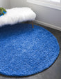 Periwinkle Blue 6' 1 x 6' 1 Solid Shag Round Area Rug Thick Soft Touch Fluffy & Plush Shaggy Pile Durable Minimalist Carpet for Classic Interior Design for Sale at Rug Engine