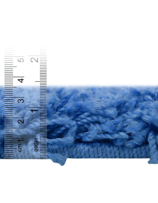 Periwinkle Blue 7' 10 x 7' 10 Solid Shag Round Area Rug Thick Soft Touch Fluffy & Plush Shaggy Pile