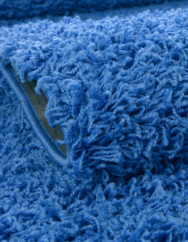 Periwinkle Blue 7' 10 x 7' 10 Solid Shag Round Area Rug Thick Soft Touch Fluffy & Plush Shaggy Pile