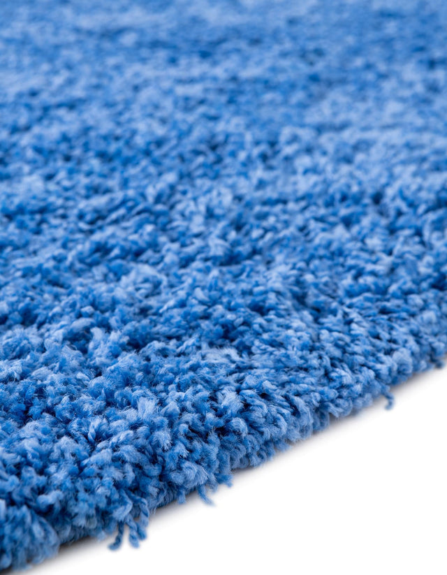 Periwinkle Blue 7' 10 x 7' 10 Solid Shag Round Area Rug Thick Soft Touch Fluffy & Plush Shaggy Pile