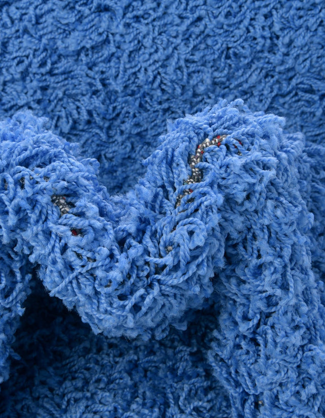 Periwinkle Blue 7' 10 x 7' 10 Solid Shag Round Area Rug Thick Soft Touch Fluffy & Plush Shaggy Pile