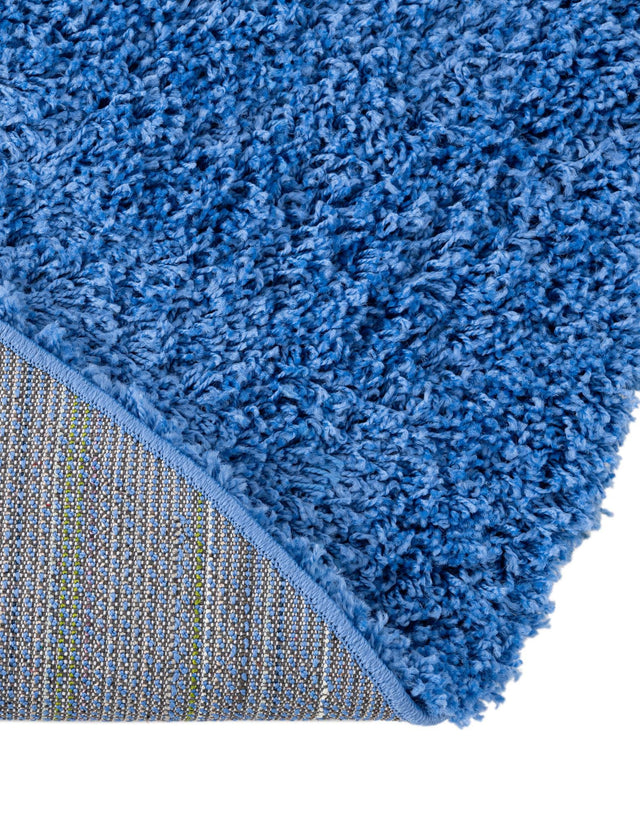 Periwinkle Blue 7' 10 x 7' 10 Solid Shag Round Area Rug Thick Soft Touch Fluffy & Plush Shaggy Pile