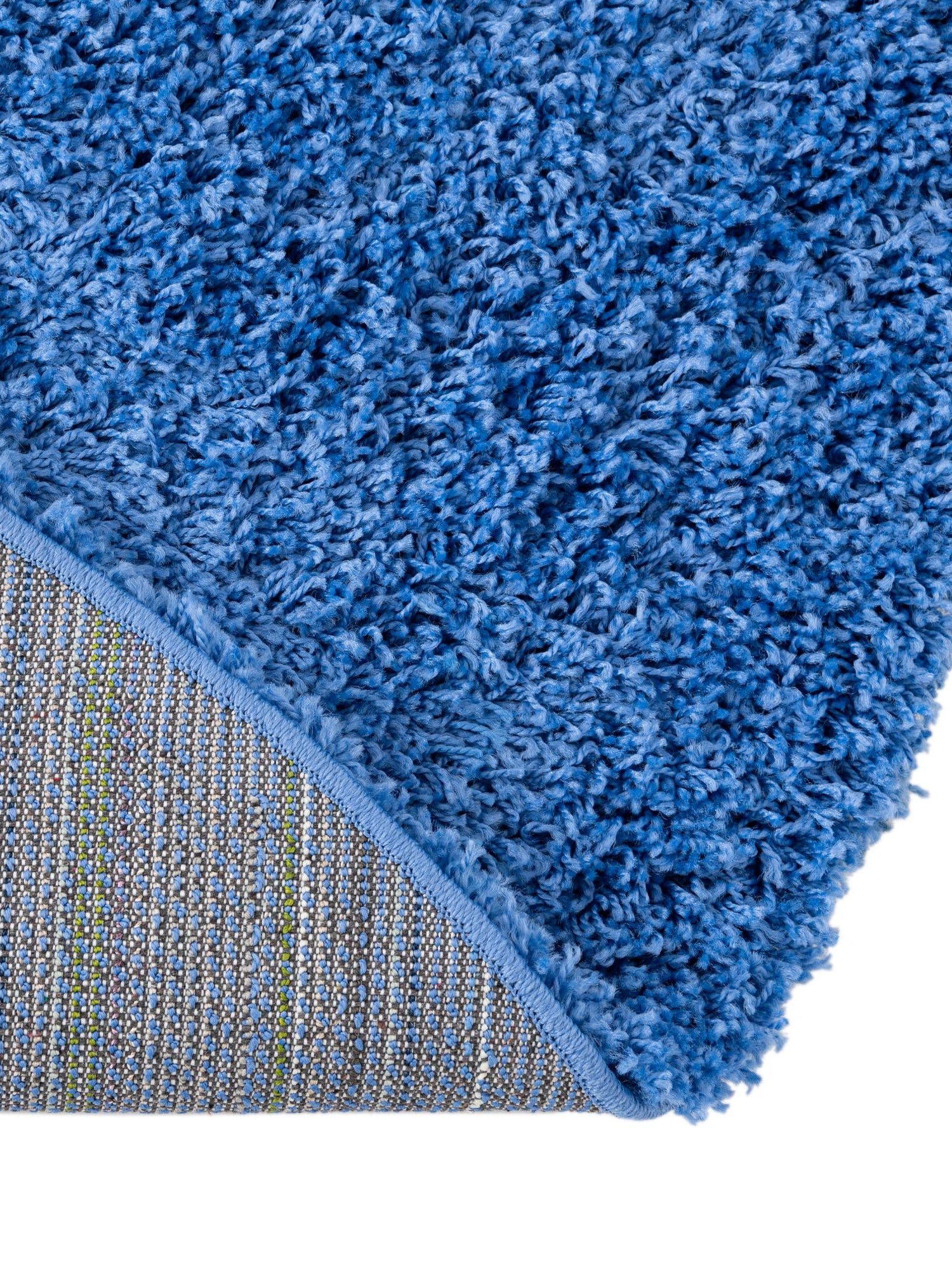 Periwinkle Blue 4' 1 x 4' 1 Solid Shag Round Area Rug Thick Soft Touch Fluffy & Plush Shaggy Pile Durable Minimalist Carpet for Classic Interior Design for Sale at Rug Engine
