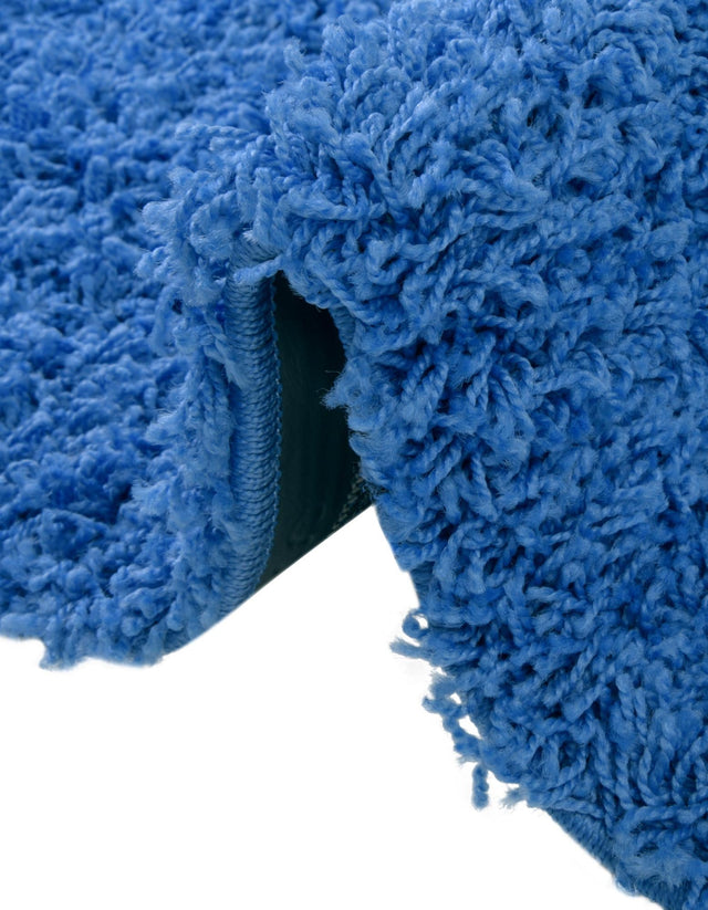 Periwinkle Blue 7' 10 x 7' 10 Solid Shag Round Area Rug Thick Soft Touch Fluffy & Plush Shaggy Pile