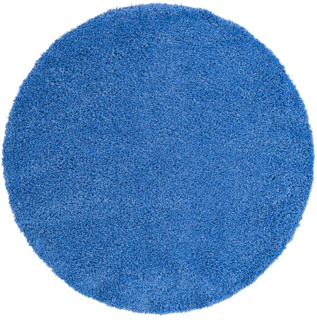 Periwinkle Blue 6' 1 x 6' 1 Solid Shag Round Area Rug Thick Soft Touch Fluffy & Plush Shaggy Pile