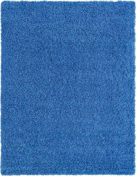 Periwinkle Blue 9' x 12' Solid Shag Rectangle Area Rug Thick Soft Touch Fluffy & Plush Shaggy Pile