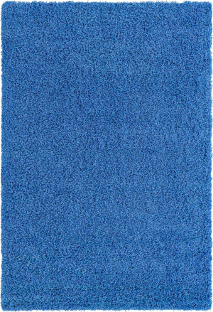 Periwinkle Blue 4' 1 x 6' 1 Solid Shag Rectangle Area Rug Thick Soft Touch Fluffy & Plush Shaggy Pile