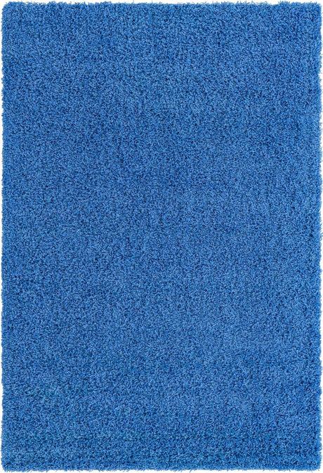 Periwinkle Blue 4' 1 x 6' 1 Solid Shag Rectangle Area Rug Thick Soft Touch Fluffy & Plush Shaggy Pile