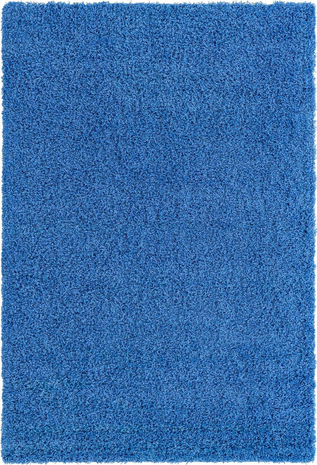 Periwinkle Blue 4' 1 x 6' 1 Solid Shag Rectangle Area Rug Thick Soft Touch Fluffy & Plush Shaggy Pile