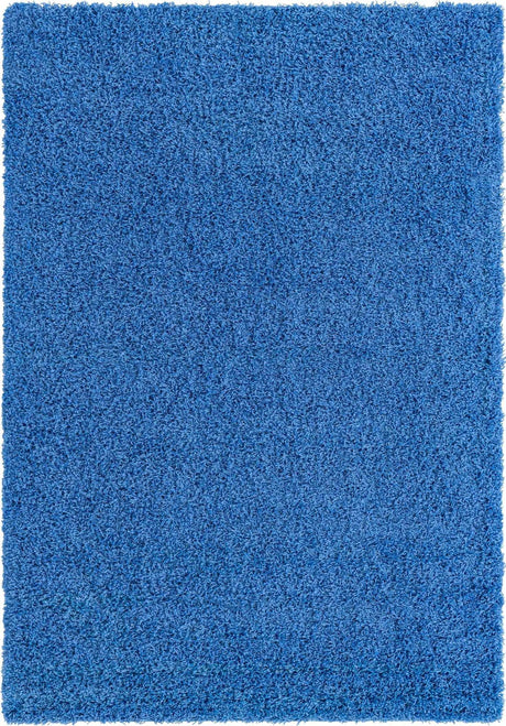 Periwinkle Blue 2' x 3' 1 Solid Shag Rectangle Area Rug Thick Soft Touch Fluffy & Plush Shaggy Pile