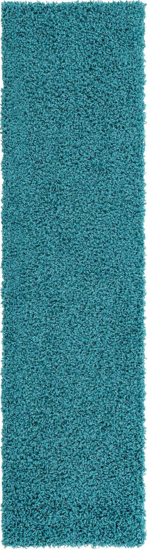 Deep Aqua Blue 2' 7 x 10' Solid Shag Runner Area Rug Thick Soft Touch Fluffy & Plush Shaggy Pile
