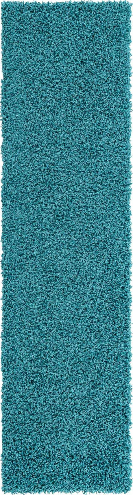 Deep Aqua Blue 2' 7 x 10' Solid Shag Runner Area Rug Thick Soft Touch Fluffy & Plush Shaggy Pile