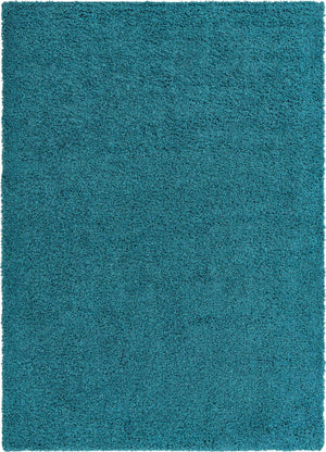 Deep Aqua Blue 7' 10 x 11' Solid Shag Rectangle Area Rug Thick Soft Touch Fluffy & Plush Shaggy Pile