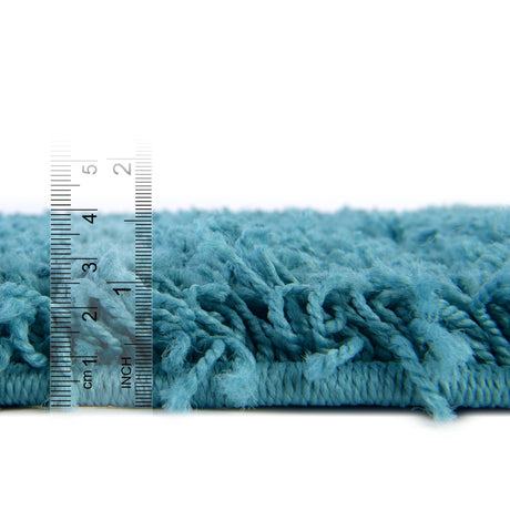 Deep Aqua Blue 2' 7 x 19' 8 Solid Shag Runner Area Rug Thick Soft Touch Fluffy & Plush Shaggy Pile Durable Minimalist Carpet for Classic Interior Design for Sale at Rug Engine