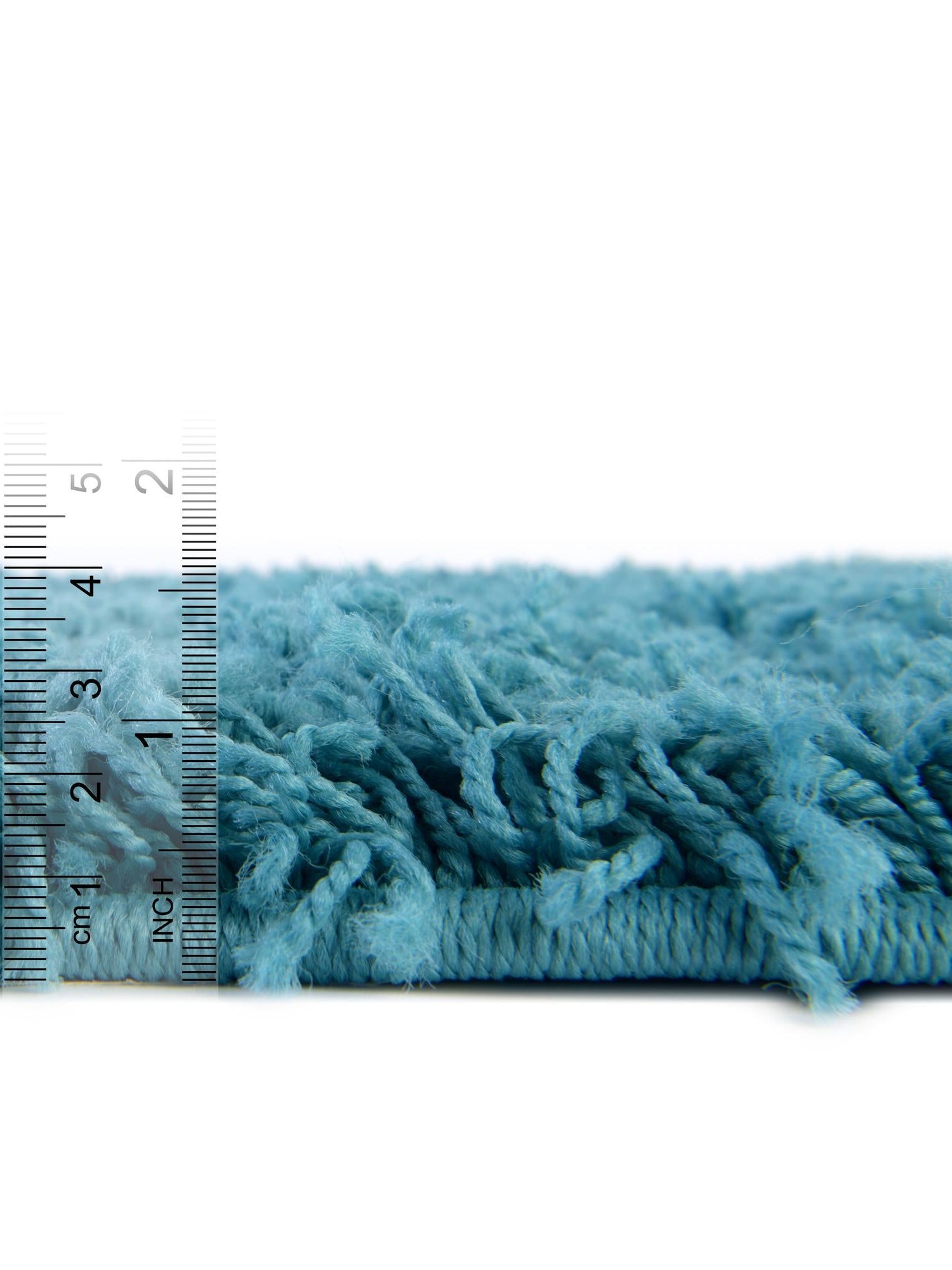 Deep Aqua Blue 5' 3 x 5' 3 Solid Shag Round Area Rug Thick Soft Touch Fluffy & Plush Shaggy Pile Durable Minimalist Carpet for Classic Interior Design for Sale at Rug Engine