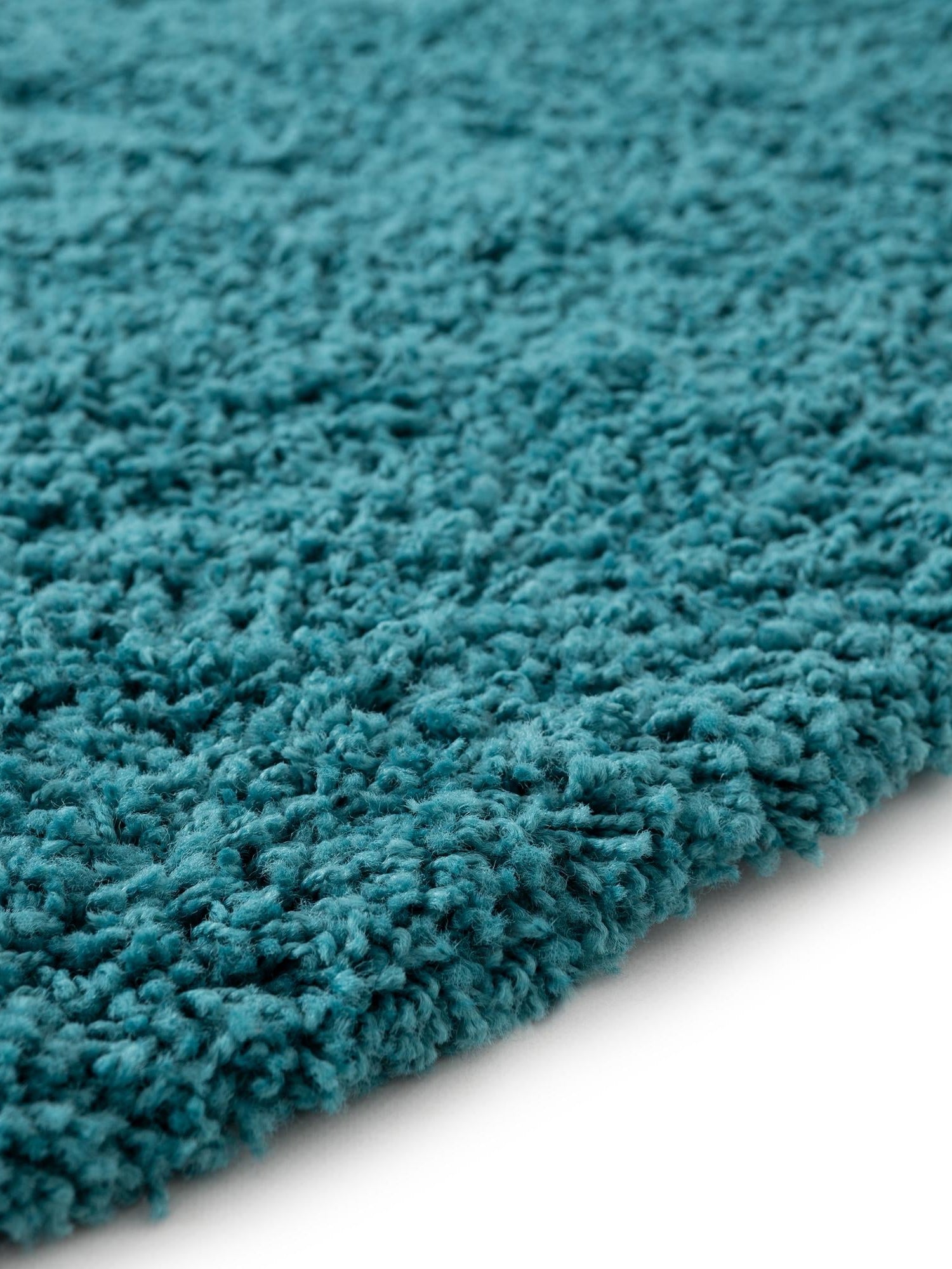 Deep Aqua Blue 7' 10 x 7' 10 Solid Shag Round Area Rug Thick Soft Touch Fluffy & Plush Shaggy Pile Durable Minimalist Carpet for Classic Interior Design for Sale at Rug Engine