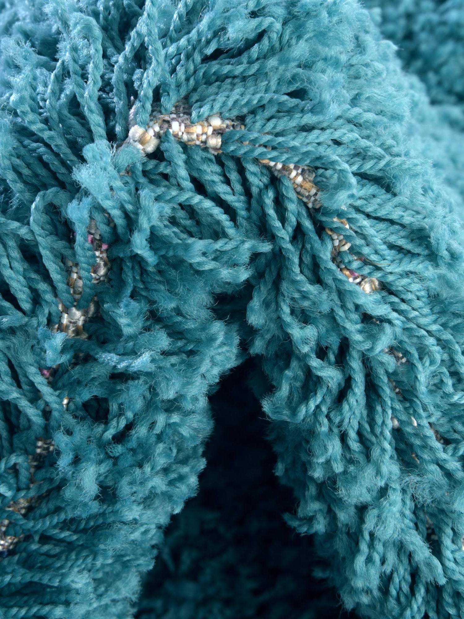 Deep Aqua Blue 5' 3 x 5' 3 Solid Shag Round Area Rug Thick Soft Touch Fluffy & Plush Shaggy Pile Durable Minimalist Carpet for Classic Interior Design for Sale at Rug Engine