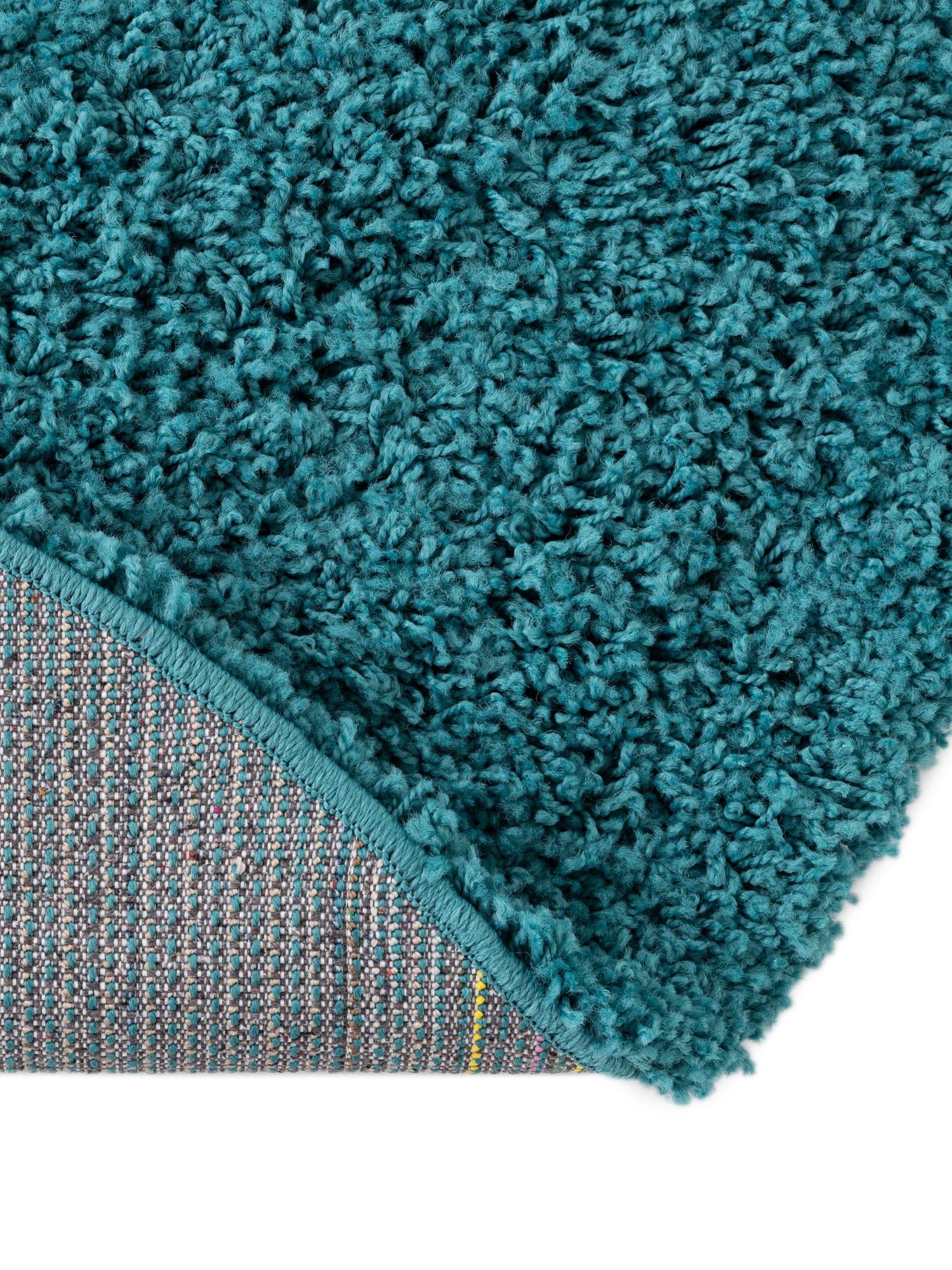 Deep Aqua Blue 5' 3 x 5' 3 Solid Shag Round Area Rug Thick Soft Touch Fluffy & Plush Shaggy Pile Durable Minimalist Carpet for Classic Interior Design for Sale at Rug Engine