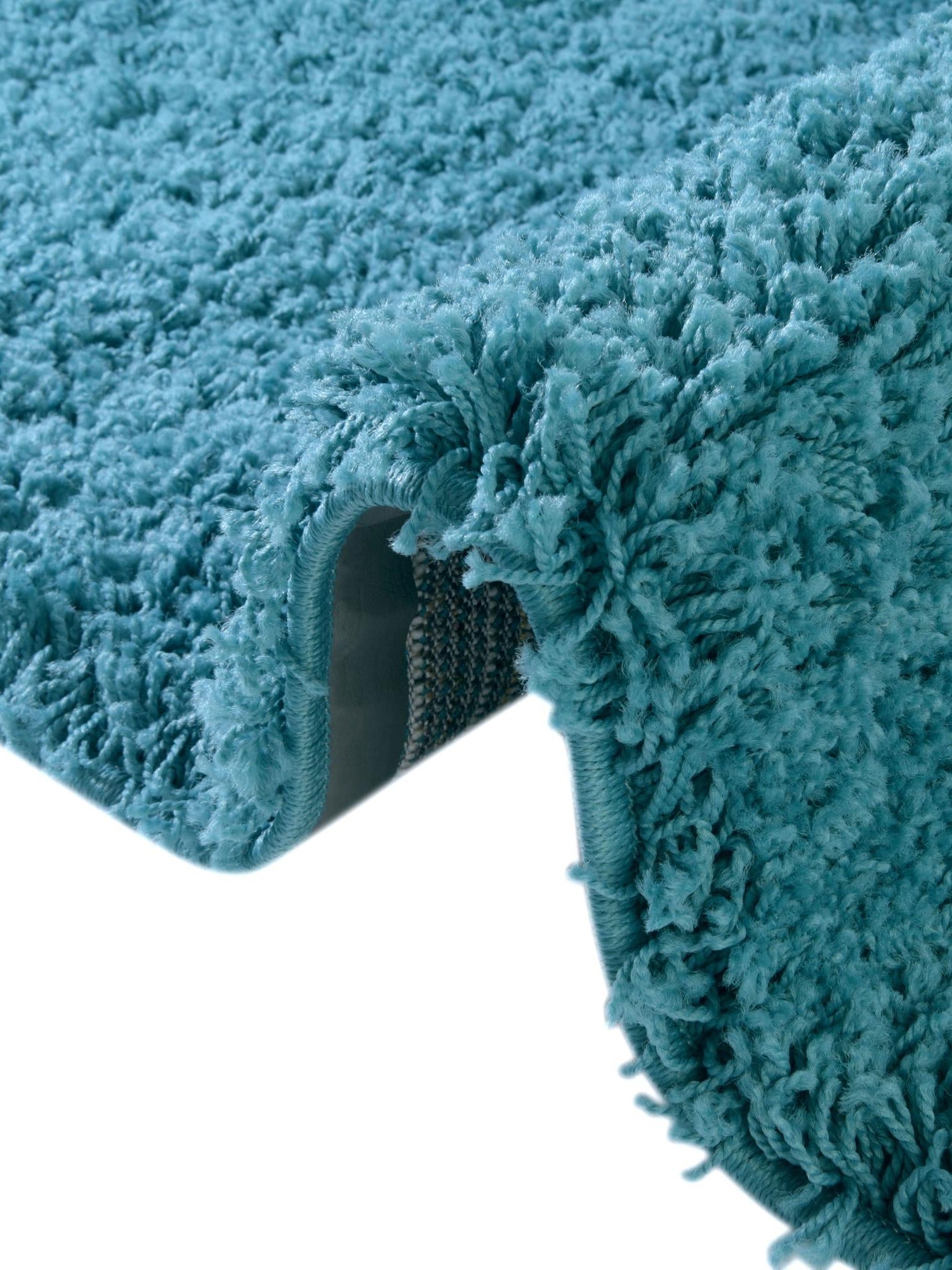 Deep Aqua Blue 5' 3 x 5' 3 Solid Shag Round Area Rug Thick Soft Touch Fluffy & Plush Shaggy Pile Durable Minimalist Carpet for Classic Interior Design for Sale at Rug Engine