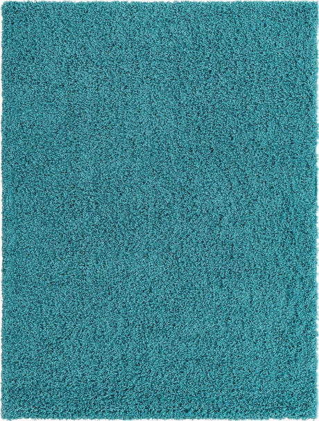 Deep Aqua Blue 10' x 13' 1 Solid Shag Rectangle Area Rug Thick Soft Touch Fluffy & Plush Shaggy Pile