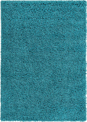 Deep Aqua Blue 2' 2 x 3' 1 Solid Shag Rectangle Rug