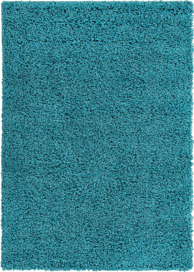 Deep Aqua Blue 2' 2 x 3' 1 Solid Shag Rectangle Rug