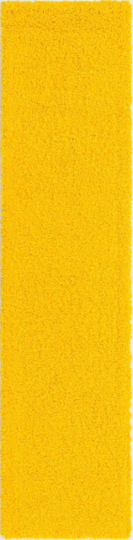 Tuscan Sun Yellow 2' 7 x 10' Solid Shag Runner Area Rug Thick Soft Touch Fluffy & Plush Shaggy Pile