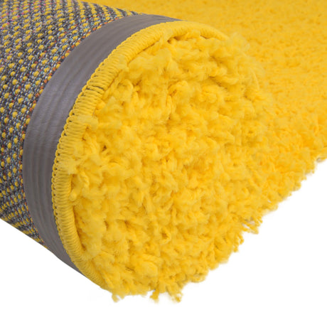 Tuscan Sun Yellow 7' 10 x 7' 10 Solid Shag Square Area Rug Thick Soft Touch Fluffy & Plush Shaggy Pile Durable Minimalist Carpet for Classic Interior Design for Sale at Rug Engine