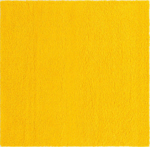 Tuscan Sun Yellow 7' 10 x 7' 10 Solid Shag Square Area Rug Thick Soft Touch Fluffy & Plush Shaggy Pile