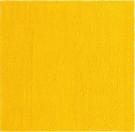 Tuscan Sun Yellow 7' 10 x 7' 10 Solid Shag Square Area Rug Thick Soft Touch Fluffy & Plush Shaggy Pile