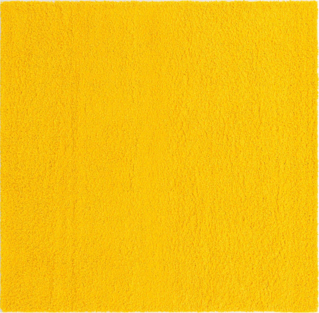 Tuscan Sun Yellow 7' 10 x 7' 10 Solid Shag Square Area Rug Thick Soft Touch Fluffy & Plush Shaggy Pile