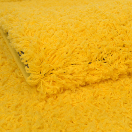 Tuscan Sun Yellow 9' x 12' Solid Shag Rectangle Area Rug Thick Soft Touch Fluffy & Plush Shaggy Pile Durable Minimalist Carpet for Classic Interior Design for Sale at Rug Engine