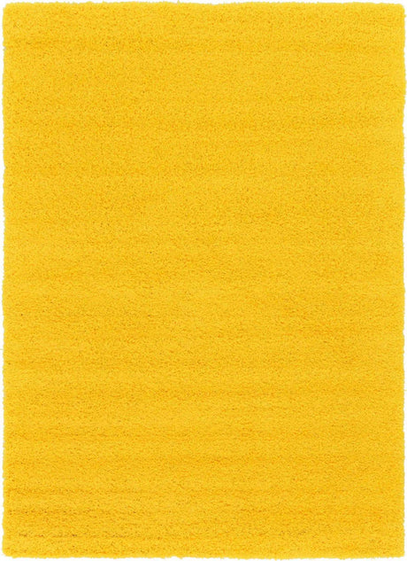 Tuscan Sun Yellow 7' 1 x 10' Solid Shag Rectangle Area Rug Thick Soft Touch Fluffy & Plush Shaggy Pile