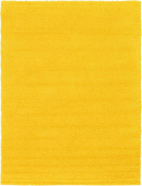 Tuscan Sun Yellow 7' 10 x 11' Solid Shag Rectangle Area Rug Thick Soft Touch Fluffy & Plush Shaggy Pile